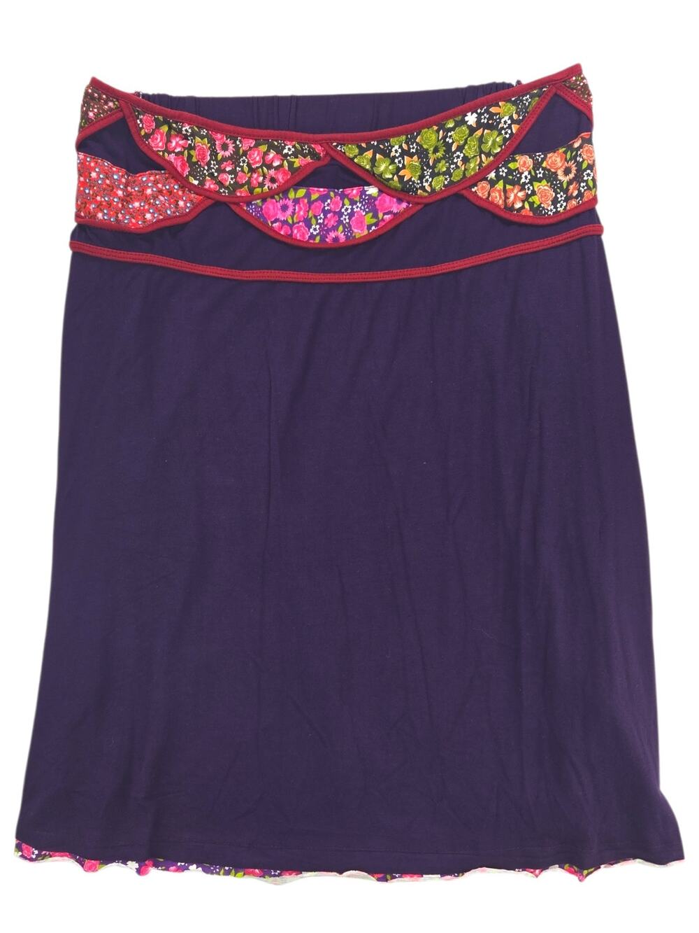 Za Zen | Purple Skirt w/Scalloped Flower Panels | Size Large